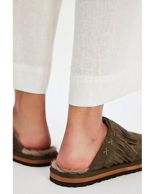 Free People Multicolor Fallon Fringe Mules