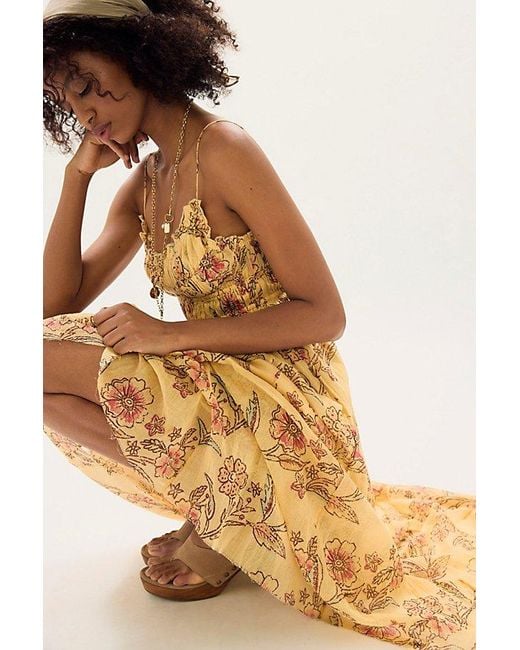 Free People Metallic Fp One Ciella Printed Maxi Dress