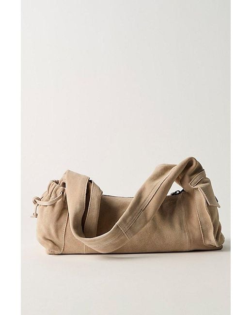 Free People Natural Soto East West Suede Shoulder Bag