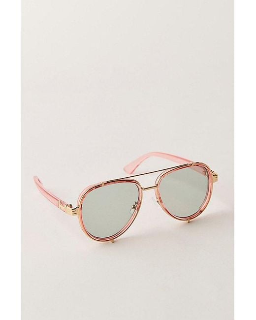 Free People Black Wesley Oversized Aviator Sunglasses