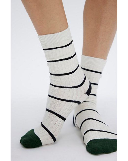 Free People Black Stripe Block Socks