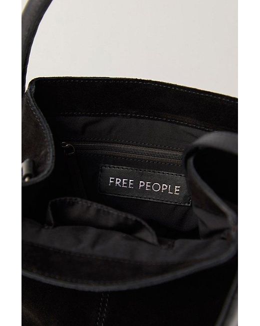 Free People Black Barlow Suede Bucket Bag