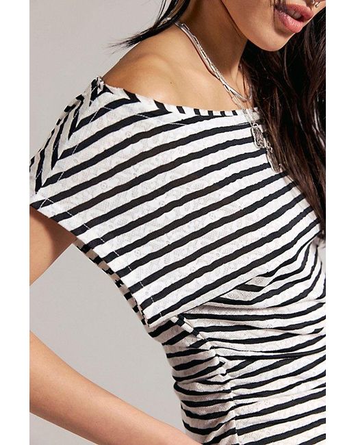 Free People Blue Ellie Off-The-Shoulder Top