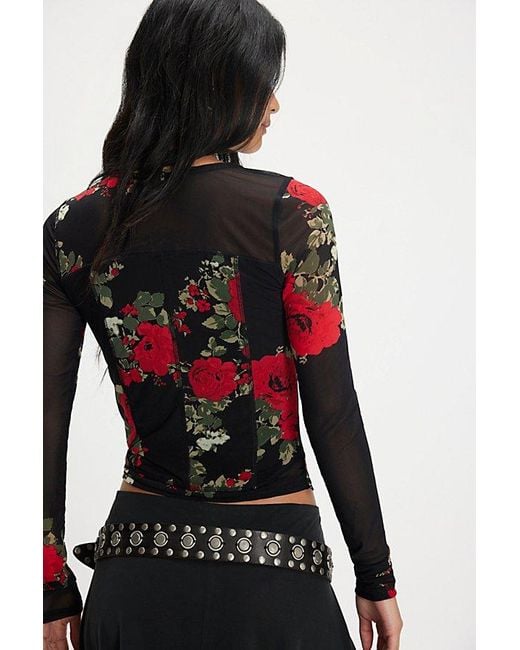 Free People Red Bettys Garden Top