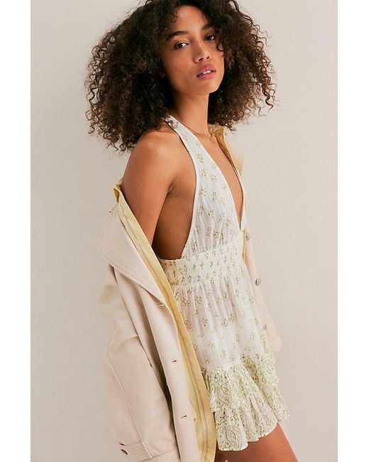 Intimately By Free People Brown Happy Hour Printed Mini Slip By
