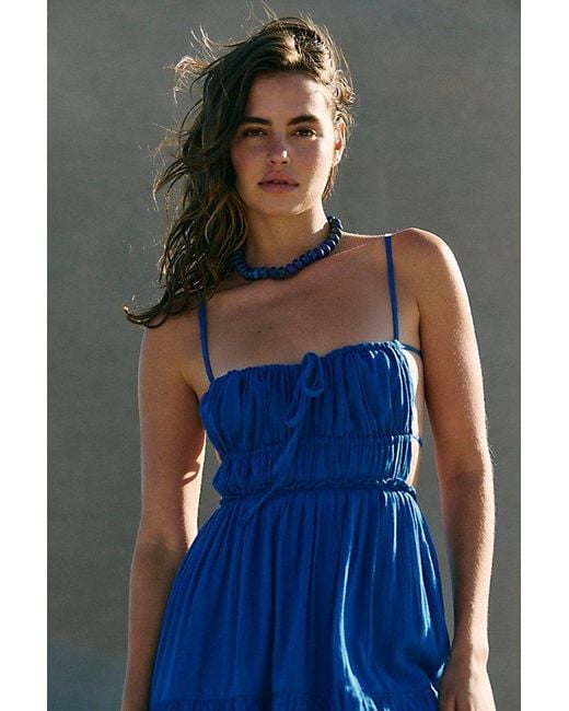 Free People Blue Taking Sides Maxi
