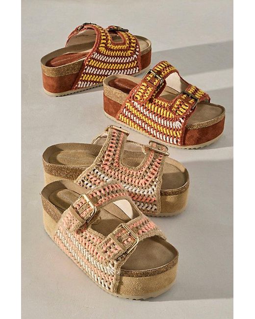 INTENTIONALLY ______ Blue Spring Breaker Flatform Sandals By