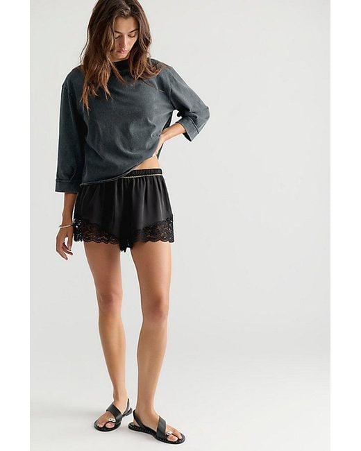 Free People Gray Gracie Cropped Crew Neck Top