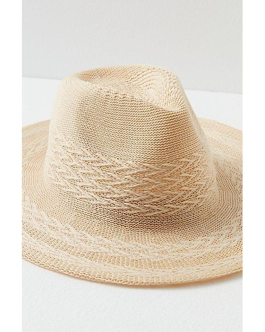 Free People Natural Arrow Woven Packable Hat At In Beige
