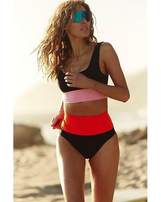 It's Now Cool Red The Contour High-Waisted Surf Bottoms By