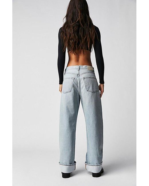 Citizens of Humanity Blue Ayla Baggy Cuffed Crop Jeans At Free People In Freshwater, Size: 29