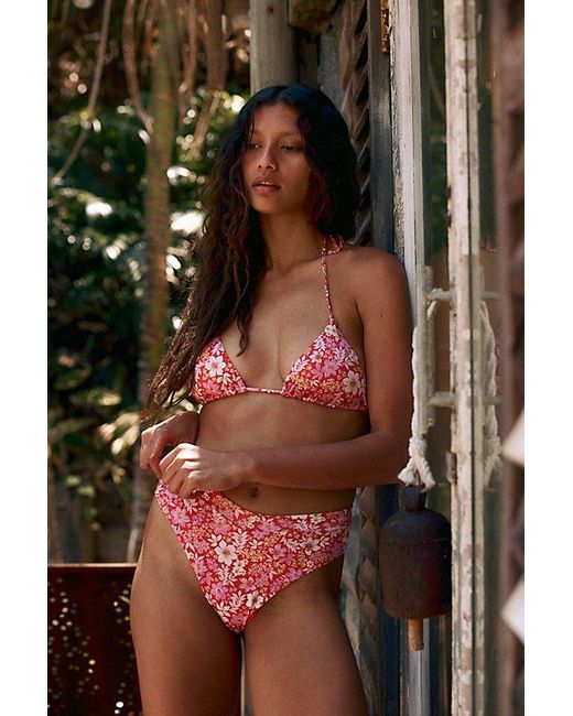 Rhythm Luna Floral Deep V High waist Bikini Bottoms At Free People
