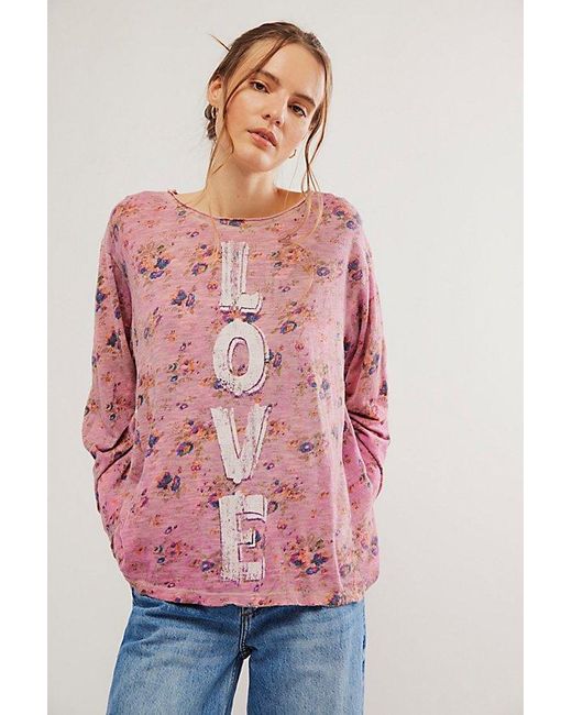 Magnolia Pearl Pink Floral Love Tee At Free People In Azale