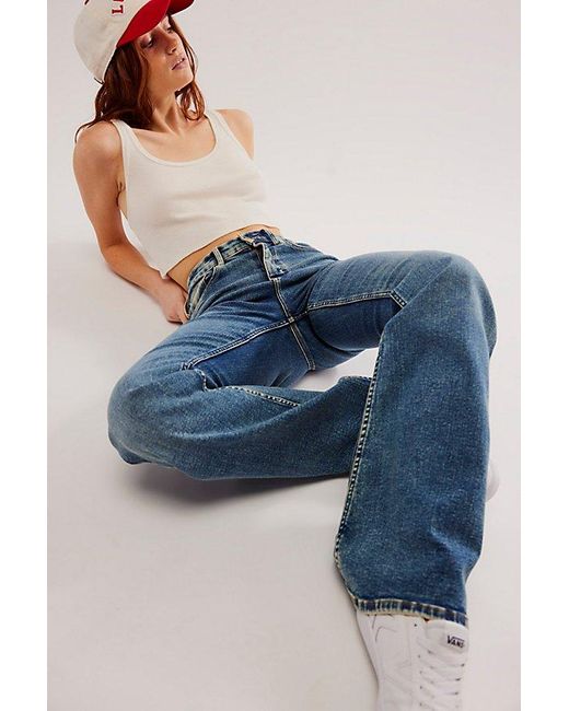 Lee Jeans Blue High-rise Ever Fit Flare Jeans At Free People In Moments Of Joy, Size: Small