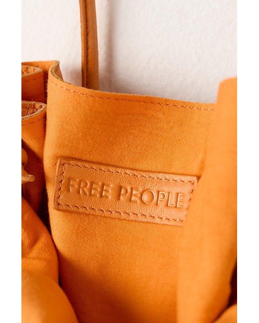 Free People Orange Lucy Leather Pouch