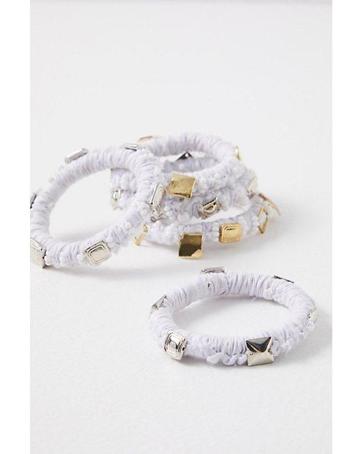 Free People White Elizabeth's Recycled One-of-a-kind Single Hair Tie