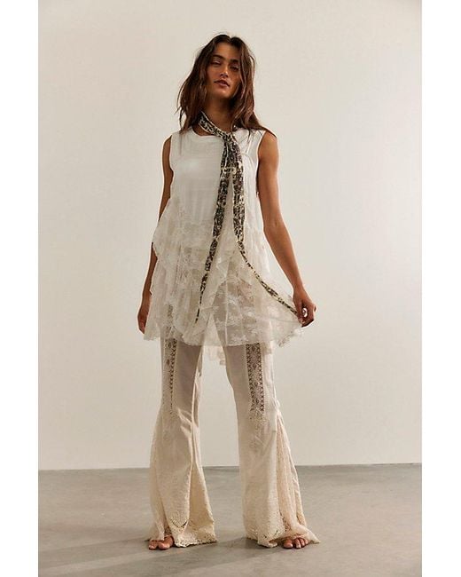 lace dress with ruffles Vanda Layered Ruffle Lace Mini Dress White main image 1