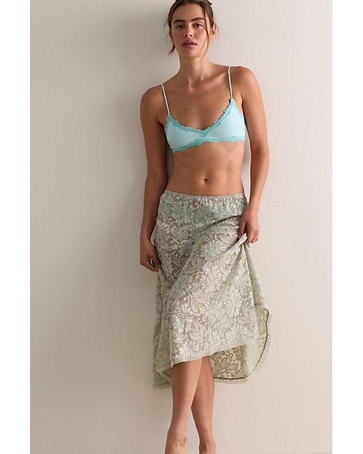 Intimately By Free People Multicolor Sheer Emotion Midi Slip Skirt By