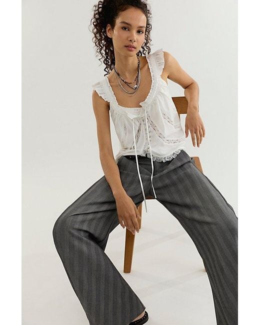 Free People Black Spotlight Menswear Barrel Trousers