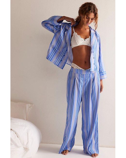 Intimately By Free People Blue Weekend Away Pj Set By