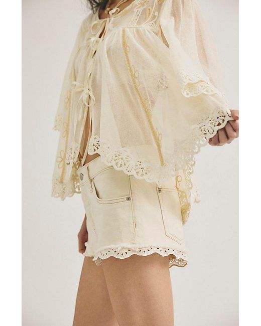 Free People Blue We The Free Cali Lace Shorties