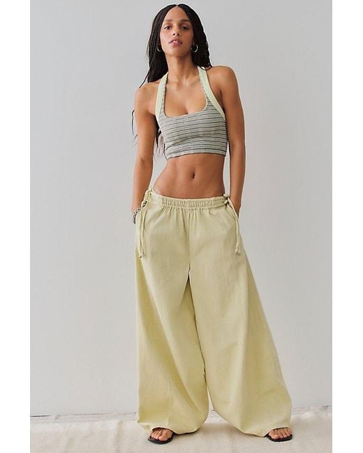 Intimately By Free People Green Wide Awake Striped Halter Tank Top By
