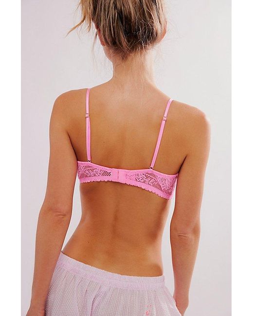 Free People Pink Care Fp Reya Lace Underwire Bra