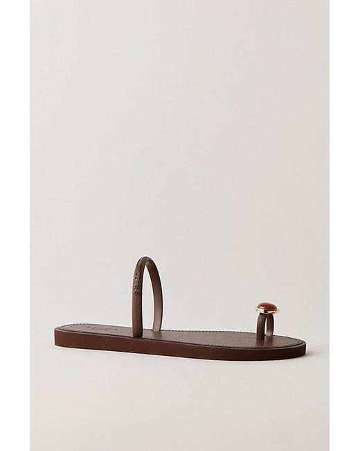 Brizza Arezzo Brown Amber Embellished Sandals By