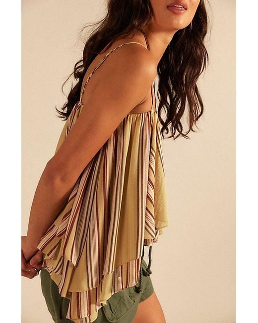 Free People Green Coco Printed Tank Top