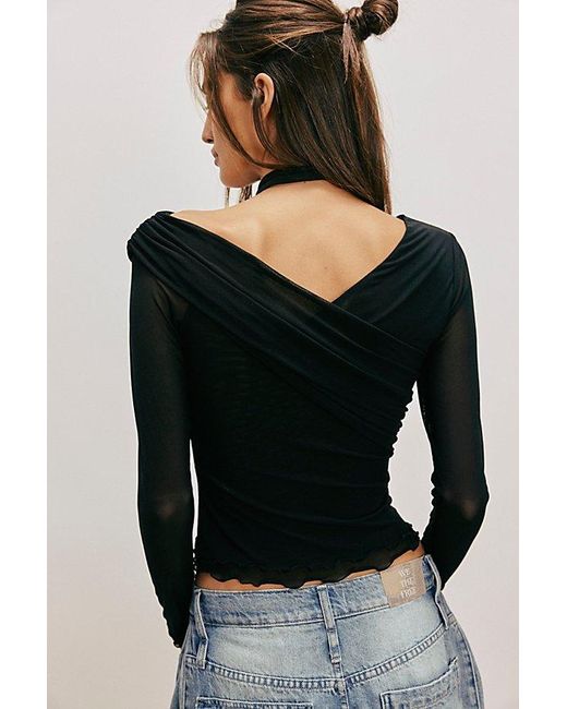 Free People Black Zoe Knit Top