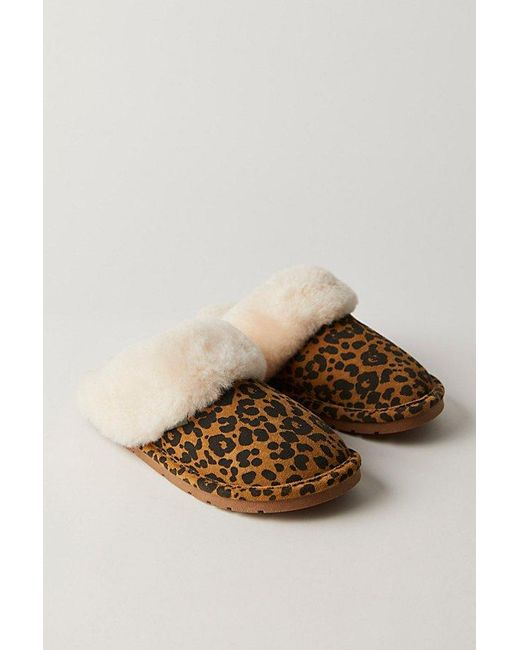 Cloud Nine Natural Leopard Scuff Slippers