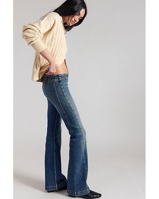 Free People Blue Alamo Low-Rise Flare Jeans