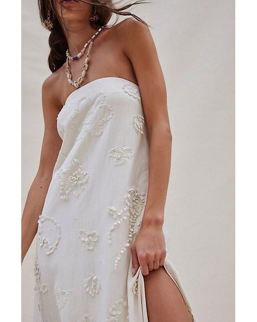 Free People White She Sells Seashells Maxi Dress