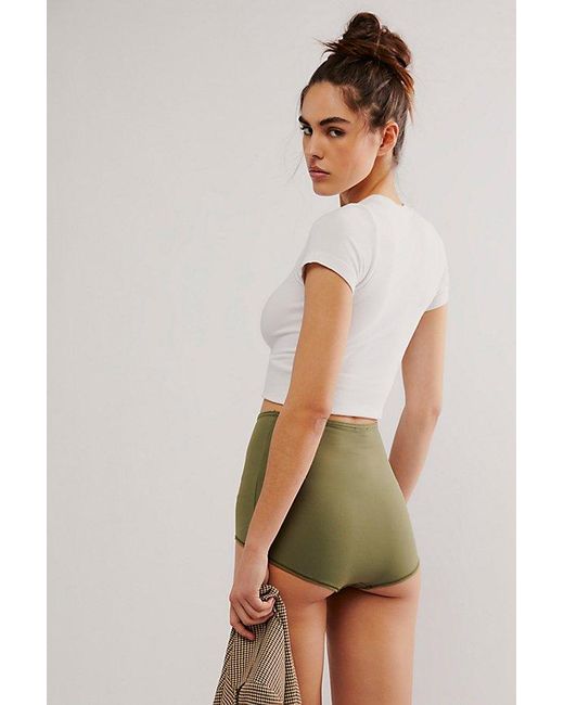 Intimately By Free People Green Downtown Pocket Shortie-briefs