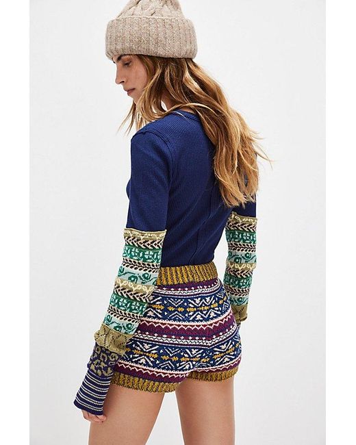 Free People Multicolor Holly Fairisle Shorts