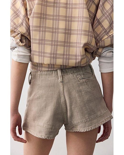 Free People Natural West Side Denim Micro Chino Shorts