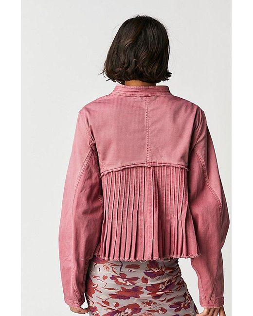 Free People Pink Cassidy Jacket At In Petal, Size: Xs