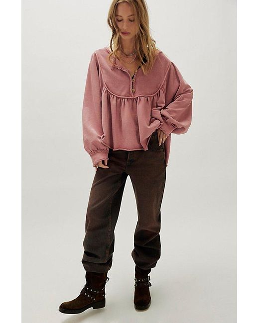 Free People Red About A Girl Pullover