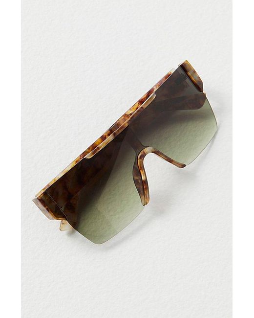 Free People Black River Recycled Shield Sunglasses