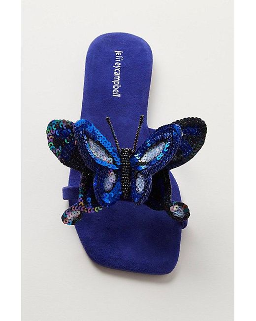 Jeffrey Campbell Blue Flutter By Slide Sandals