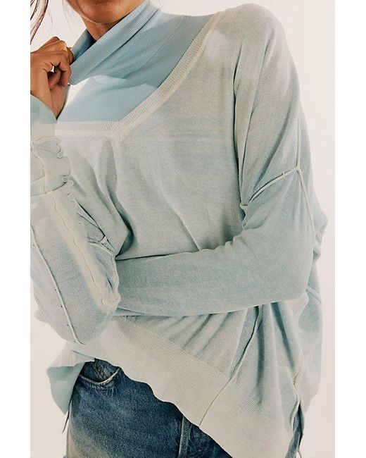 Free People Gray Gibson V-neck Pullover