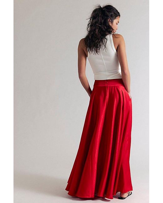 Free People Red Chilco Maxi Skirt