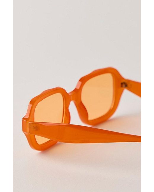 Free People Orange Alta Square Sunglasses