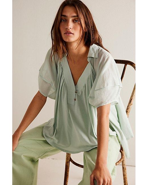 Free People Green We The Free Sunray Babydoll Top