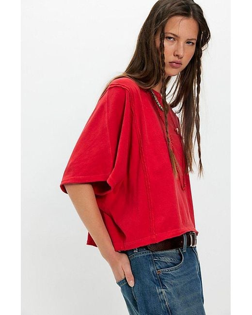 Free People Red Next Level Tee