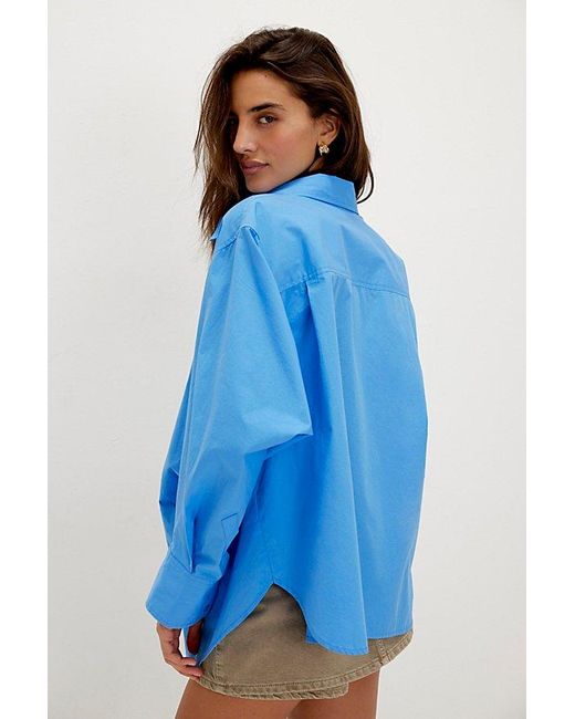 Free People Blue Sabine Articulated Shirt