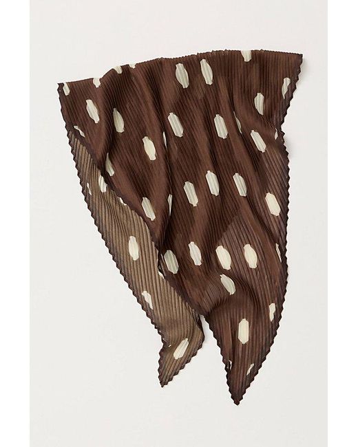 Free People Black Pleated Printed Skinny Bandana