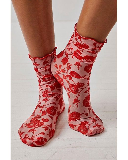 Only Hearts Charlotte Sheer Socks in Red | Lyst UK
