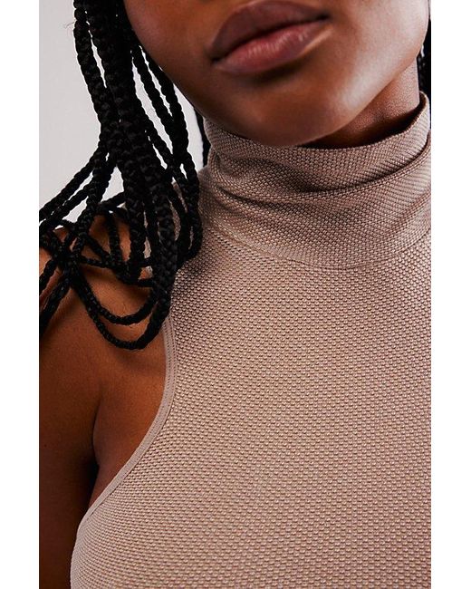 Intimately By Free People Brown Always Ready Seamless Turtleneck Tank Top