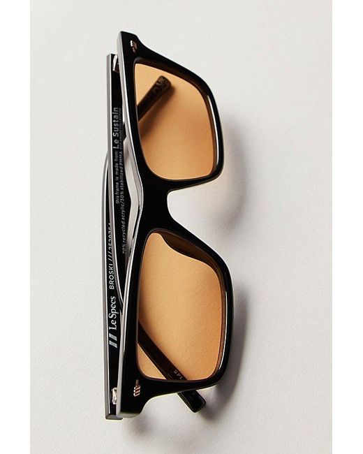 Le Specs Black Broski Rectangular Sunglasses